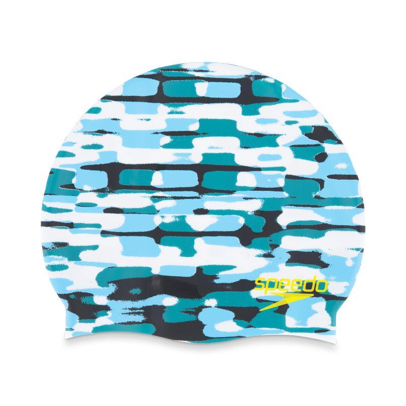 SPEEDO-PRINTED-ELASTOMERIC-CAP-2 SPEEDO ELASTOMERIC PRINTED CAP GREEN/BLUE - Imagen 1