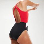 SPEEDO WOMENS HIGHNECK CROSSBACK BLACK RED - Imagen 8