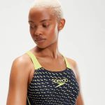 SPEEDO WOMENS MEDLEY LOGO 1PIECE NAVY/LIME - Imagen 6