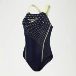 SPEEDO WOMENS MEDLEY LOGO 1PIECE NAVY/LIME